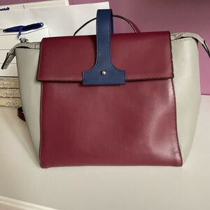 Danielle Nicole Red, Gray and Blue Backpack Convertible with Modern Design